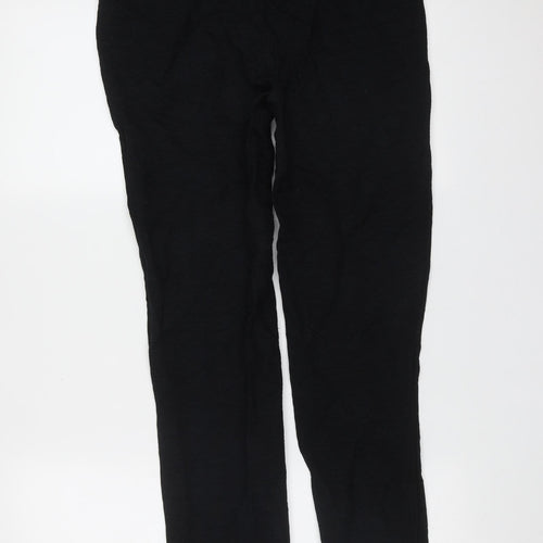 Preworn Womens Black  Polyester Blend Trousers  Size 30 in L27 in Regular