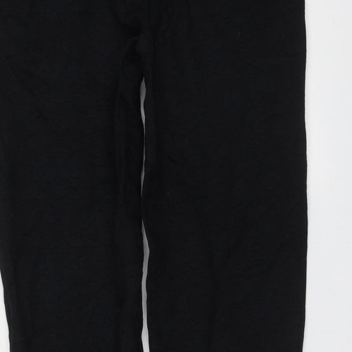 Preworn Womens Black  Polyester Blend Trousers  Size 30 in L27 in Regular