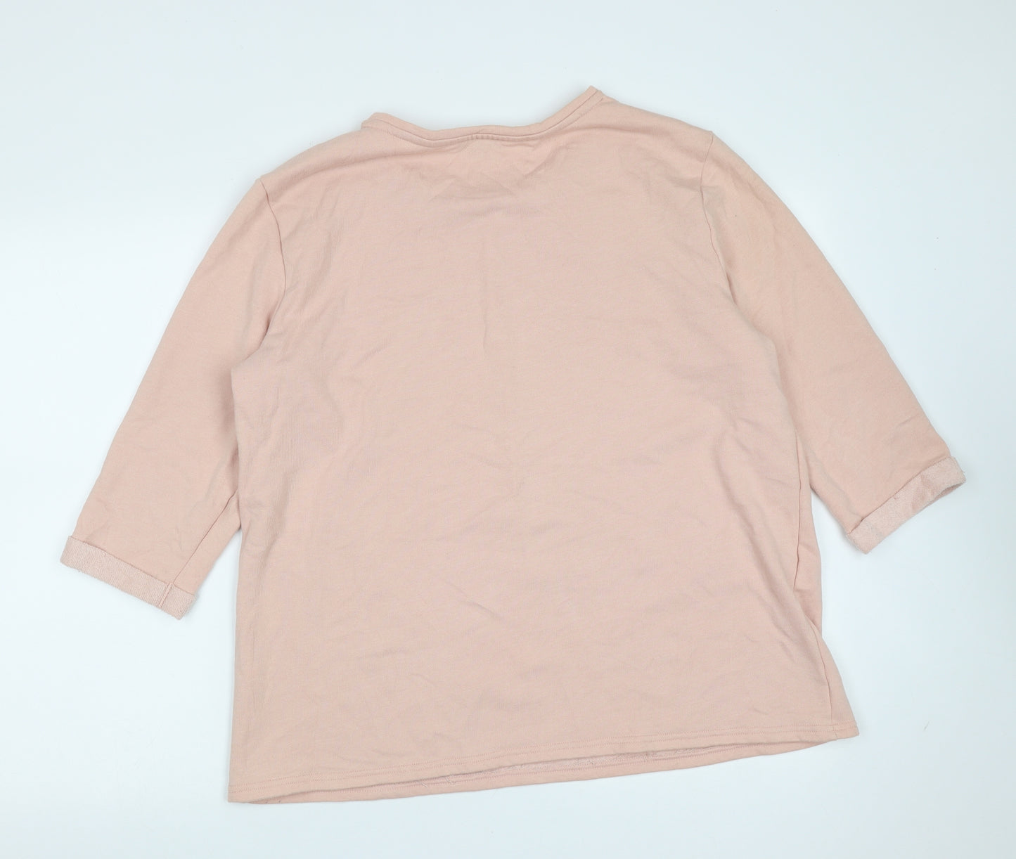 Papaya Womens Pink  Cotton Pullover Sweatshirt Size L   - star pattern