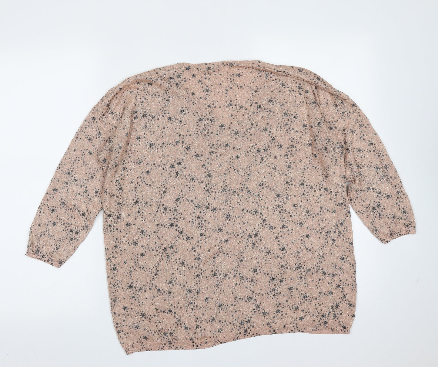 TU Womens Pink V-Neck  Viscose Pullover Jumper Size 22