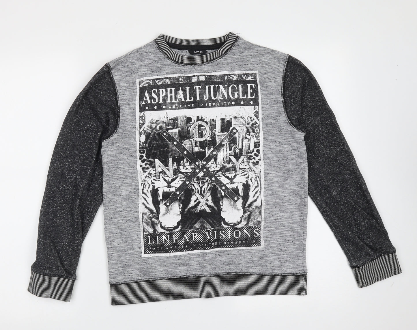 George Boys Grey  Cotton Pullover Sweatshirt Size 11-12 Years   - city