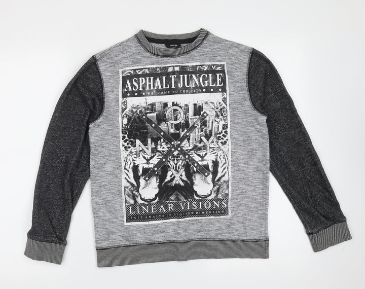 George Boys Grey  Cotton Pullover Sweatshirt Size 11-12 Years   - city