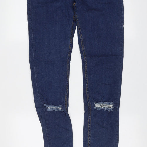 Soul Star Mens Blue  Cotton Skinny Jeans Size 32 in L35 in Extra-Slim Zip