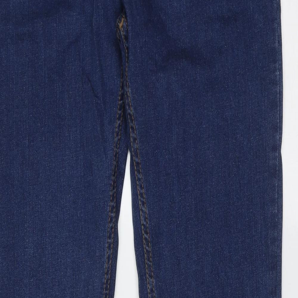 Soul Star Mens Blue  Cotton Skinny Jeans Size 32 in L35 in Extra-Slim Zip