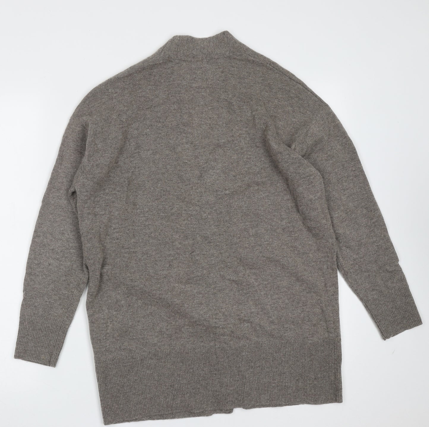 Massimo Dutti Womens Brown V-Neck  Wool Cardigan Jumper Size S