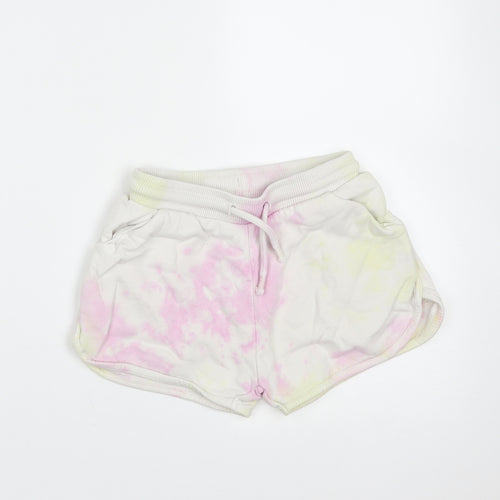 NEXT Girls Ivory  Cotton Hot Pants Shorts Size 7 Years  Regular  - tie dye