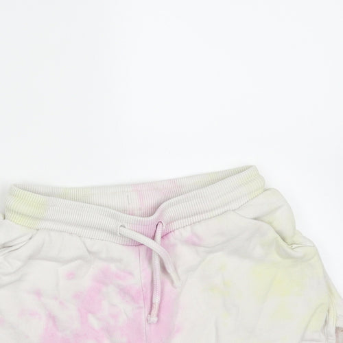 NEXT Girls Ivory  Cotton Hot Pants Shorts Size 7 Years  Regular  - tie dye