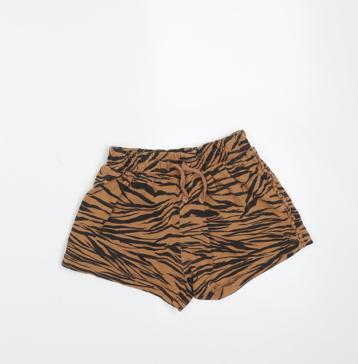 TU Girls Brown Animal Print Cotton Hot Pants Shorts Size 8 Years  Regular