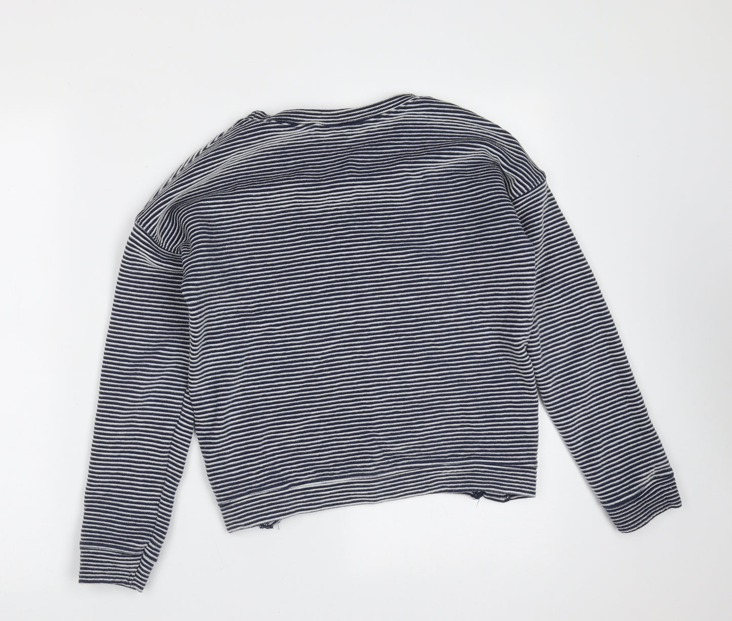 New Look Girls Blue Striped Cotton Pullover Sweatshirt Size 12-13 Years
