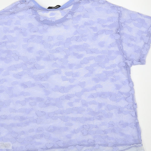 George Girls Purple  Polyester Basic Blouse Size 10-11 Years Round Neck  - heart pattern
