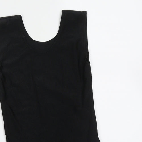 Preworn Girls Black  Nylon Leotard One-Piece Size 7-8 Years