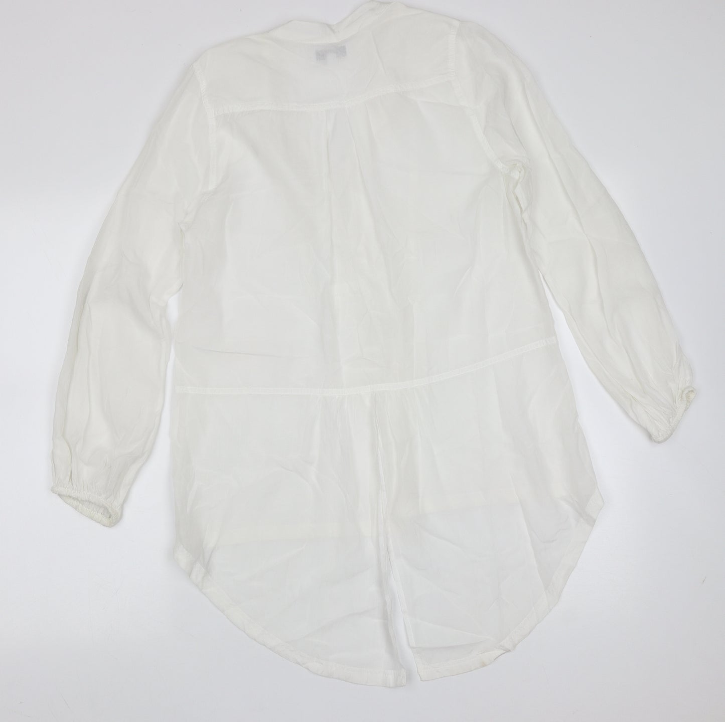 DAY Womens White  Polyester Blend Basic Blouse Size 6 Round Neck