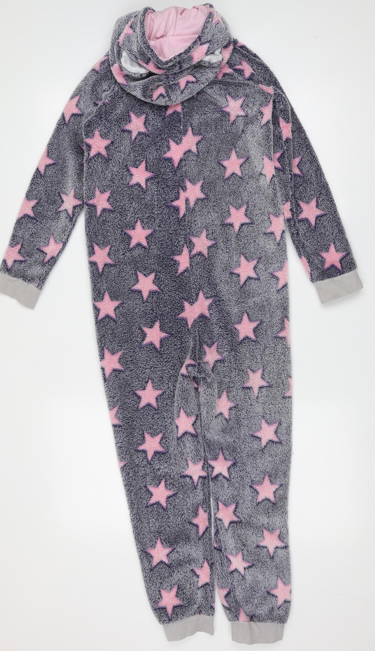 Nutmeg Girls Blue Geometric Polyester Top One Piece Size 9-10 Years  Zip - star pattern onesie