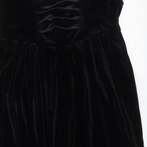 H&M Womens Black  Polyester Mini  Size M  V-Neck