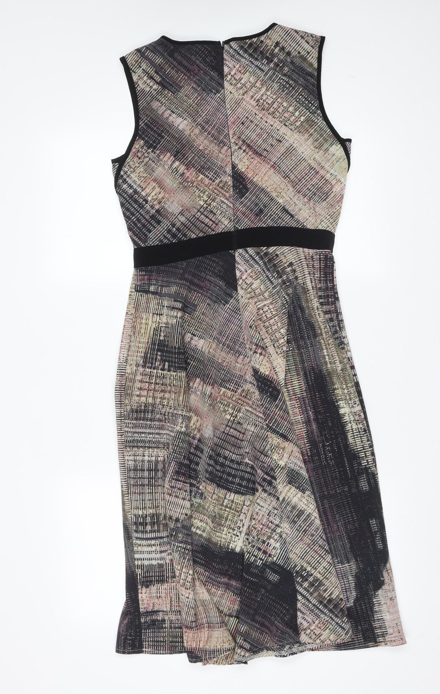 Fenn Wright Manson Womens Multicoloured Geometric Polyester Fit & Flare  Size 8  Round Neck