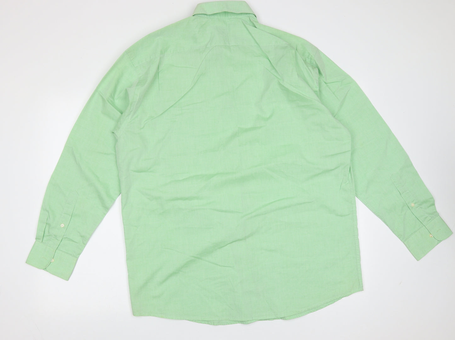 Piscador Mens Green  Polyester  Button-Up Size 16 Collared Button