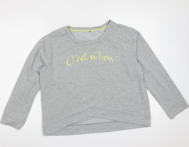 George Womens Grey  Polyester Pullover Sweatshirt Size 12   - C'est Si Bon