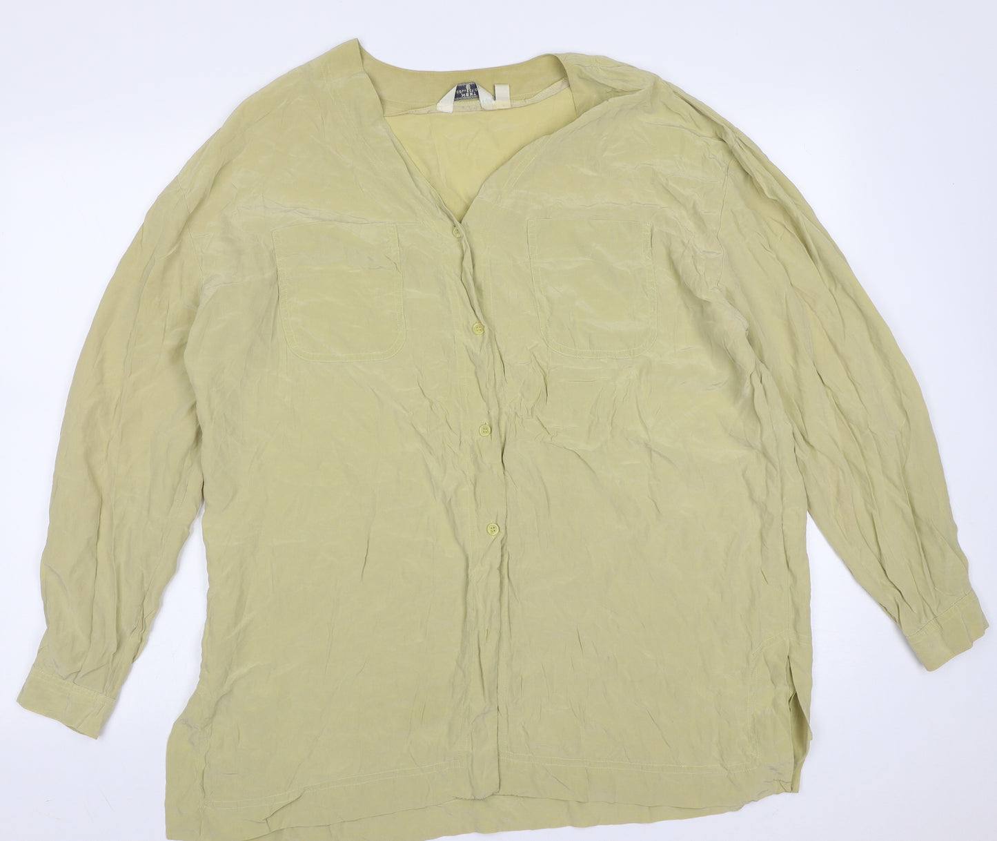 NEXT Womens Beige  Polyester Blend Basic Blouse Size M V-Neck