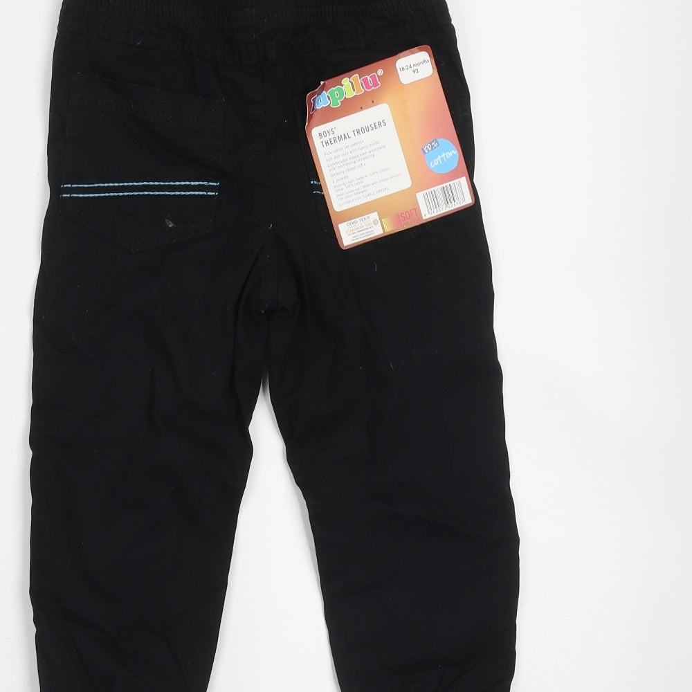 Lupilu Boys Black  Cotton Jogger Trousers Size 2 Years  Regular