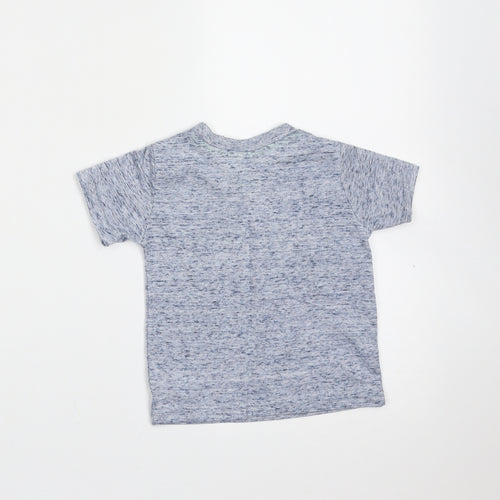 Mini Rebel Boys Blue  Polyester Basic T-Shirt Size 12-18 Months Round Neck  - dude