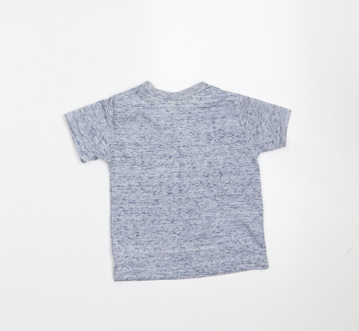Mini Rebel Boys Blue  Polyester Basic T-Shirt Size 12-18 Months Round Neck  - dude