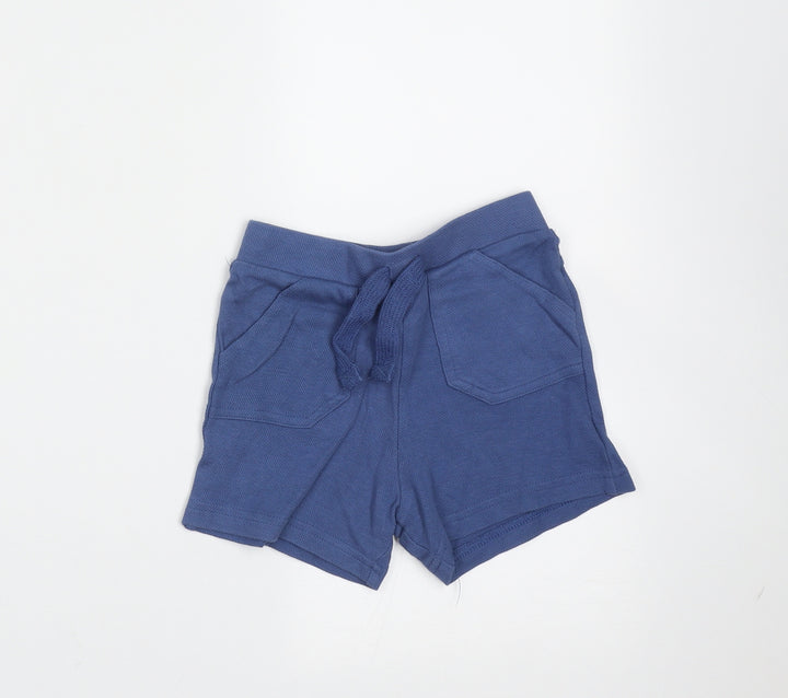 F&F Baby Blue Cotton Trousers Size 12-18 Months Drawstring - shorts