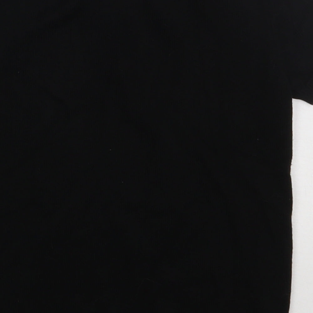 River Island Boys Black Striped Viscose Basic Polo Size 3-4 Years Collared Zip