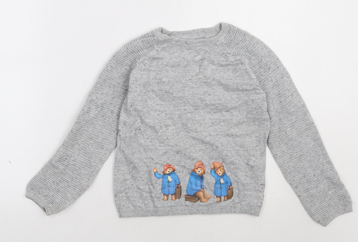 Marks and Spencer Boys Grey  Cotton Pullover Sweatshirt Size 6-7 Years  Pullover - Paddington Bear