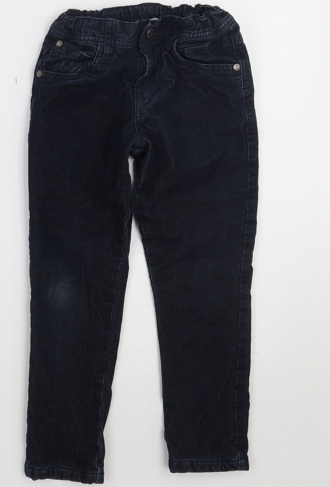 Marks and Spencer Boys Blue  Cotton Straight Jeans Size 5-6 Years  Regular Button