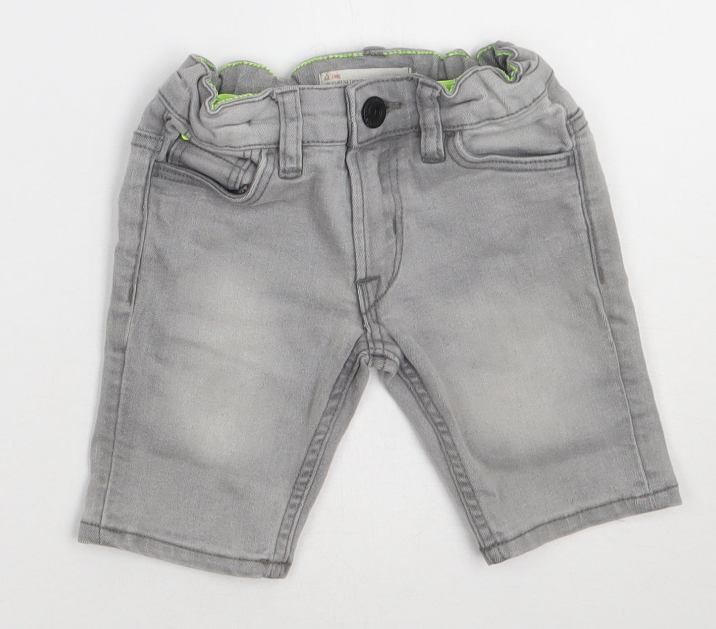 Matalan Boys Grey  Cotton Bermuda Shorts Size 4 Years  Regular Buckle