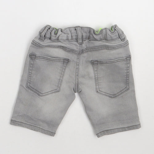 Matalan Boys Grey  Cotton Bermuda Shorts Size 4 Years  Regular Buckle