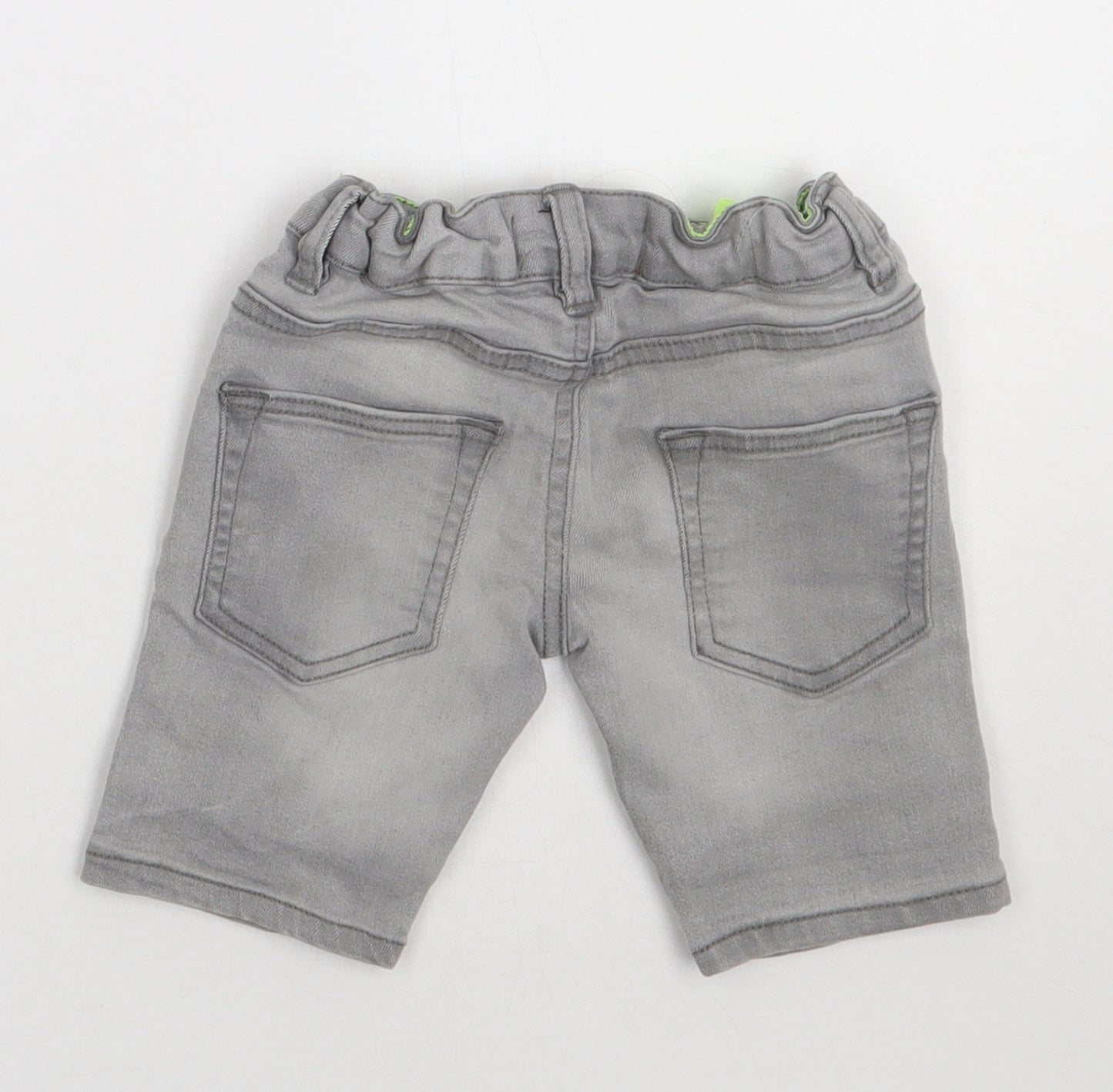 Matalan Boys Grey  Cotton Bermuda Shorts Size 4 Years  Regular Buckle