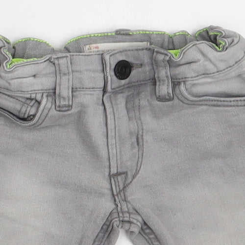 Matalan Boys Grey  Cotton Bermuda Shorts Size 4 Years  Regular Buckle
