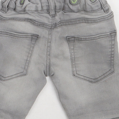 Matalan Boys Grey  Cotton Bermuda Shorts Size 4 Years  Regular Buckle