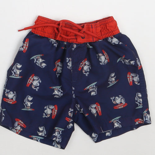 Primark Boys Blue Geometric Polyester Sweat Shorts Size 2-3 Years  Regular Tie - Ride the Waves