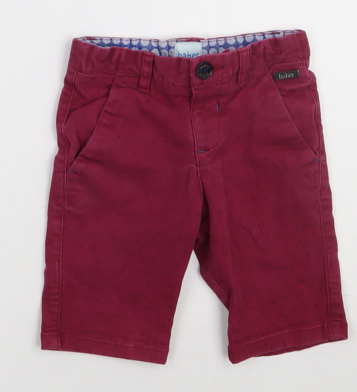 Ted Baker Boys Purple Polka Dot Cotton Bermuda Shorts Size 2-3 Years  Regular Buckle