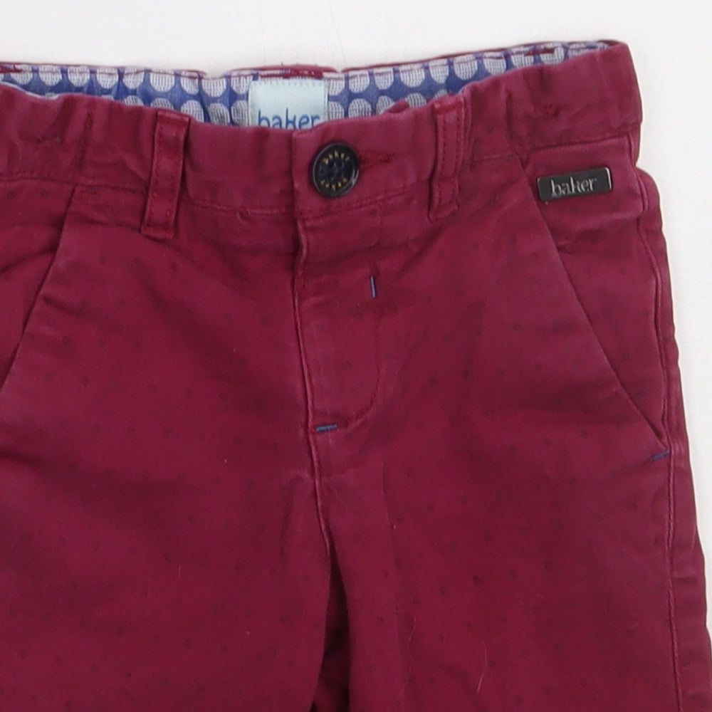 Ted Baker Boys Purple Polka Dot Cotton Bermuda Shorts Size 2-3 Years  Regular Buckle