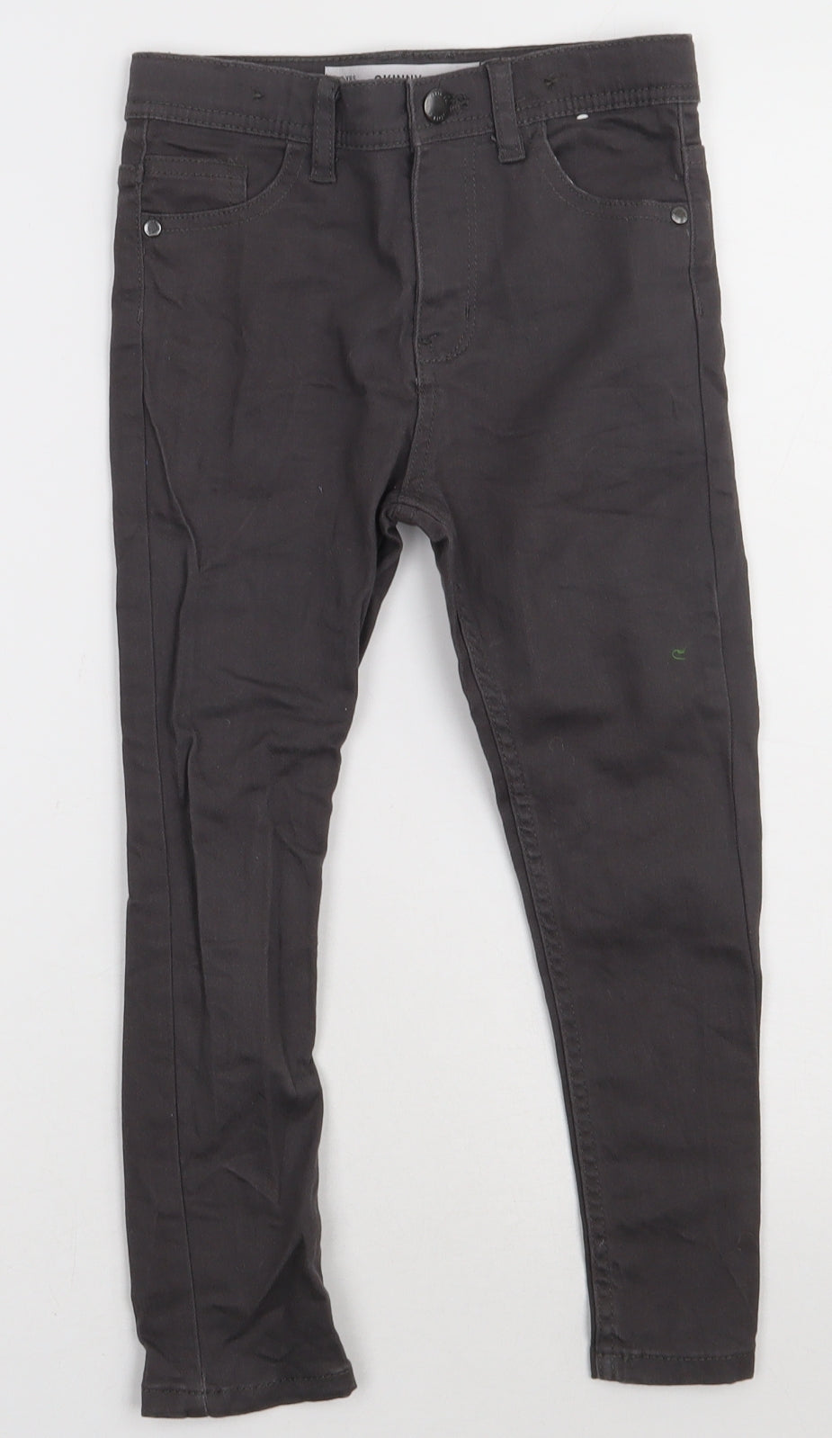 Primark Boys Grey  Cotton Skinny Jeans Size 6-7 Years  Regular Button