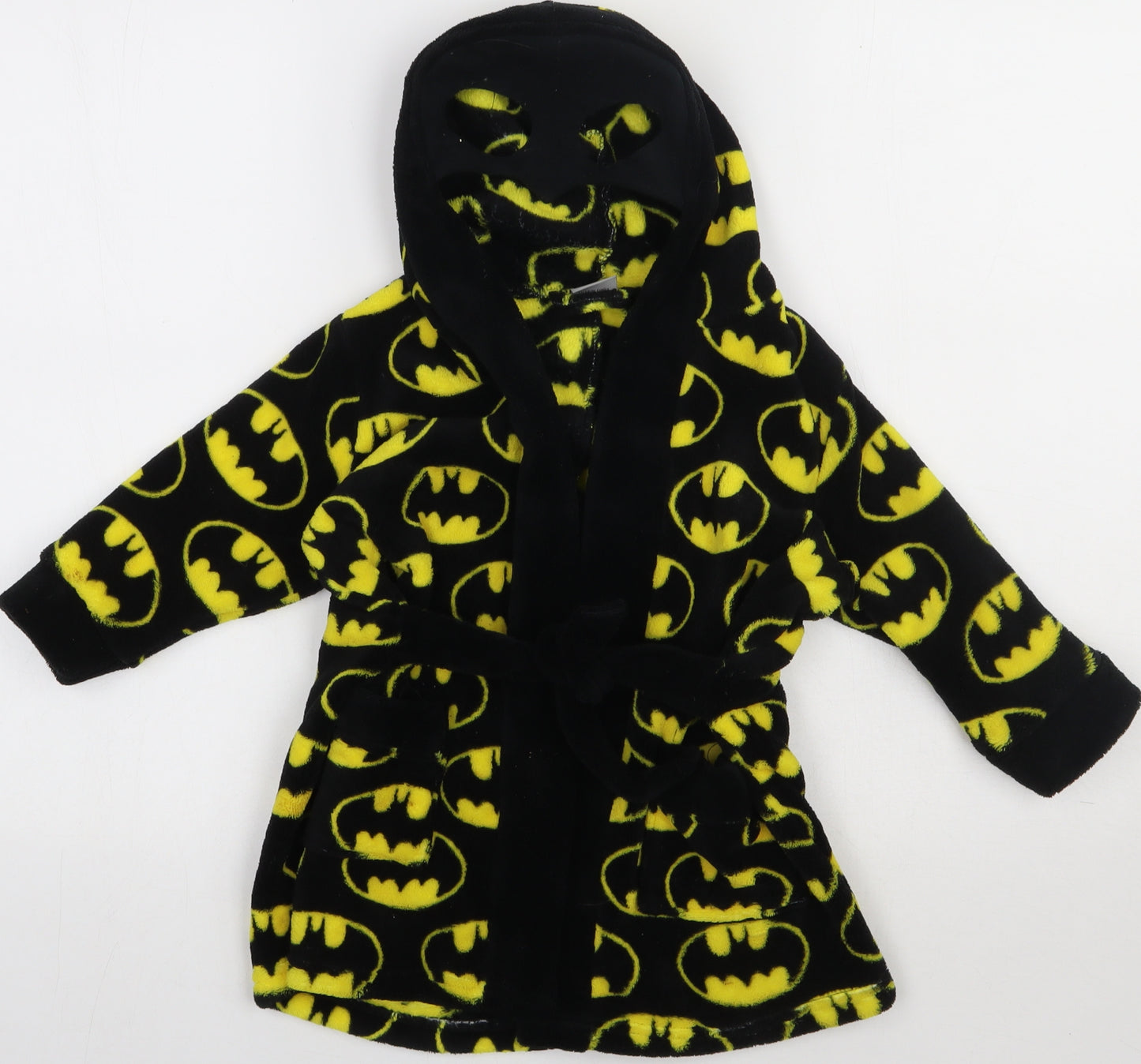 Primark Boys Black Geometric Polyester  Gown Size 2-3 Years  Tie - batman