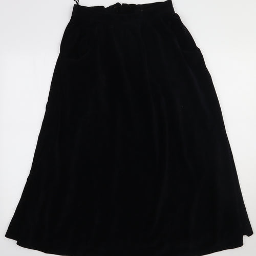 Preworn Womens Black  Polyacrylate Fibre A-Line Skirt Size S   Zip