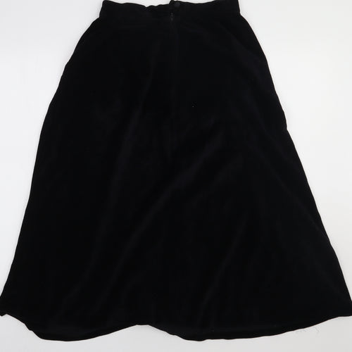 Preworn Womens Black  Polyacrylate Fibre A-Line Skirt Size S   Zip
