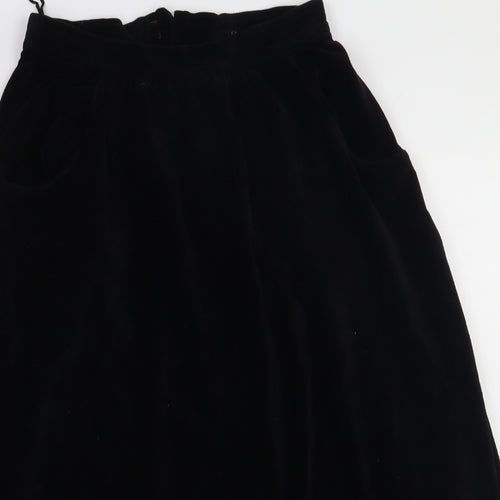 Preworn Womens Black  Polyacrylate Fibre A-Line Skirt Size S   Zip