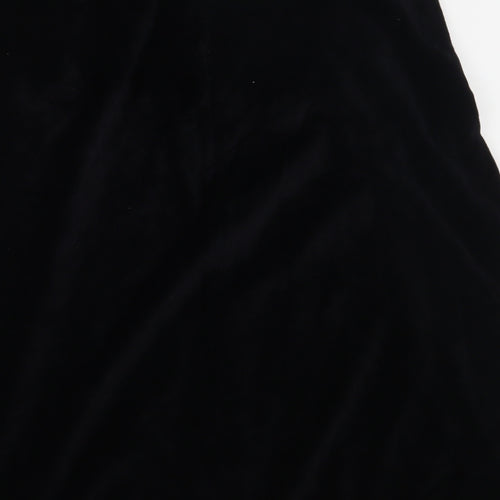 Preworn Womens Black  Polyacrylate Fibre A-Line Skirt Size S   Zip