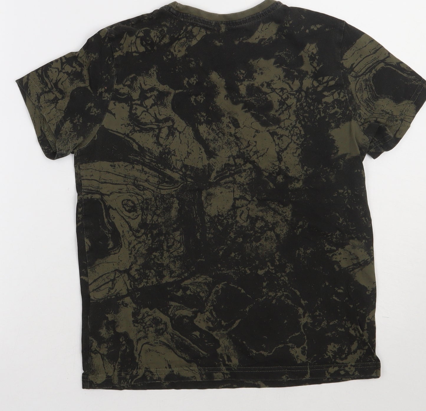 pruimark Boys Green Camouflage Cotton Basic T-Shirt Size 9-10 Years Crew Neck Pullover
