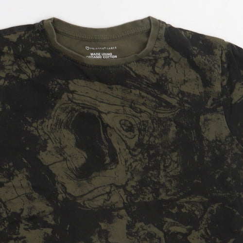 pruimark Boys Green Camouflage Cotton Basic T-Shirt Size 9-10 Years Crew Neck Pullover