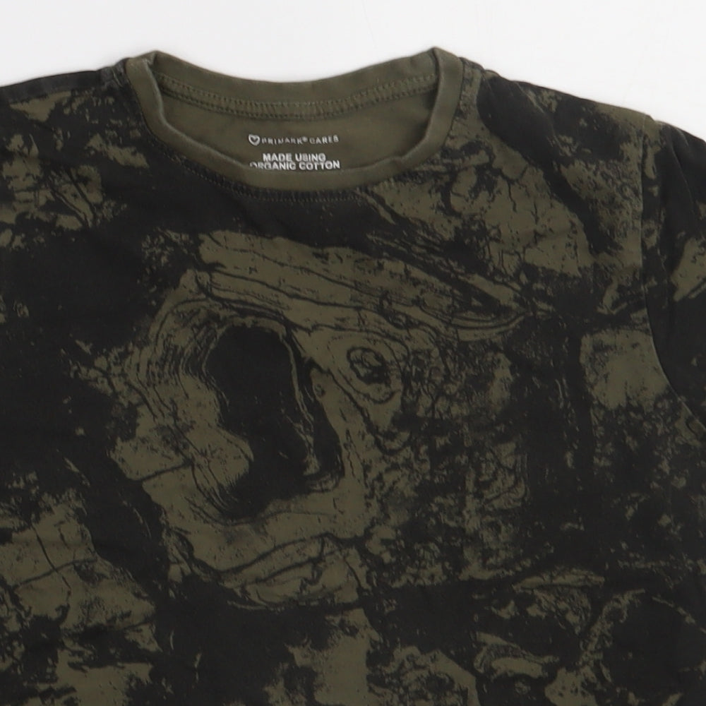 pruimark Boys Green Camouflage Cotton Basic T-Shirt Size 9-10 Years Crew Neck Pullover