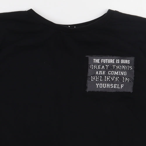 Matalan Boys Black  Cotton Basic T-Shirt Size 10 Years Crew Neck Pullover - this is our future