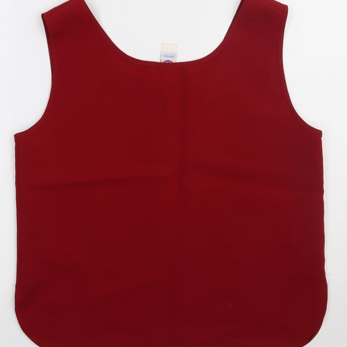 Preworn Womens Red  Polyester Basic Tank Size 12 Scoop Neck