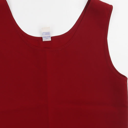 Preworn Womens Red  Polyester Basic Tank Size 12 Scoop Neck