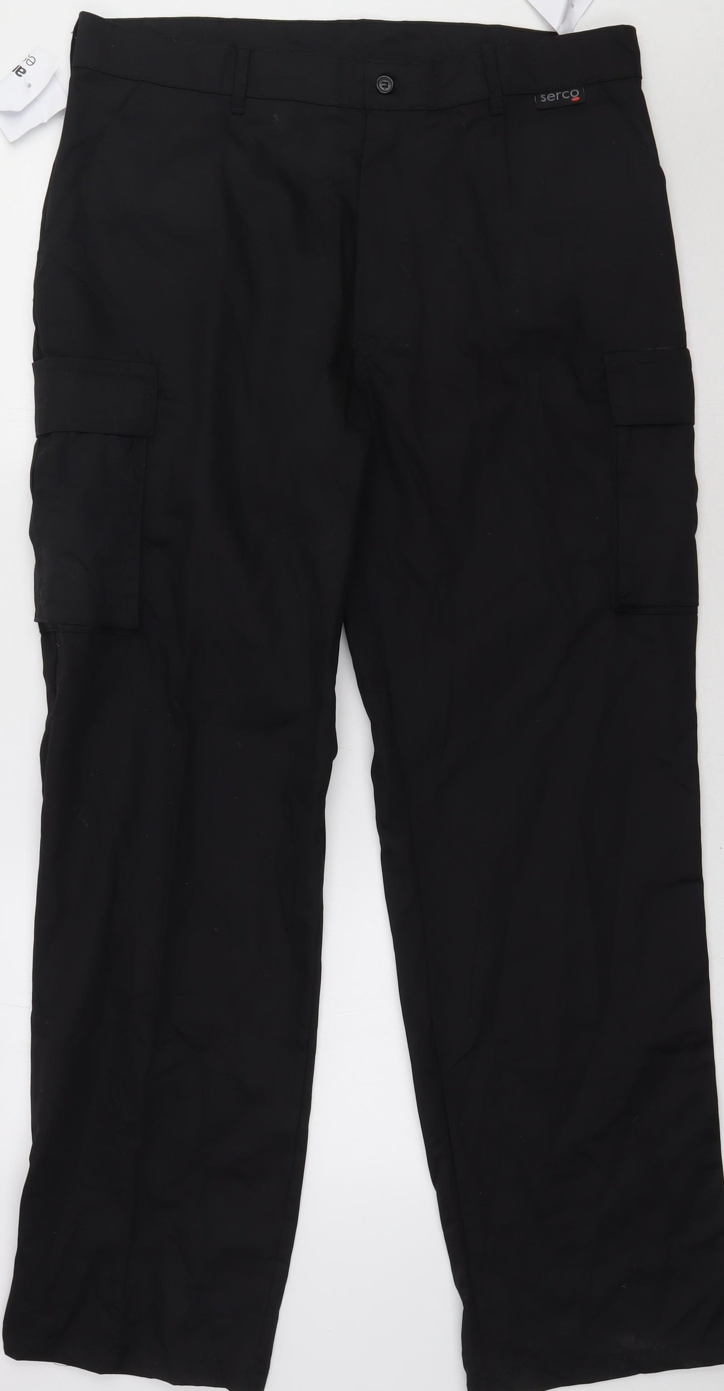 arco essentials Mens Black  Polyester Cargo Trousers Size 36 L34 in Regular Button - work wear